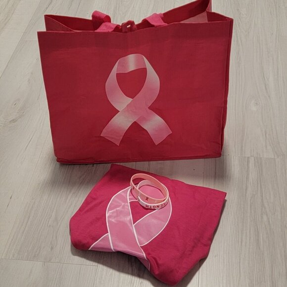 Pink Ribbon Breast Cancer 12 Piece Collection Tee Shrt Bracelets - Picture 6 of 14